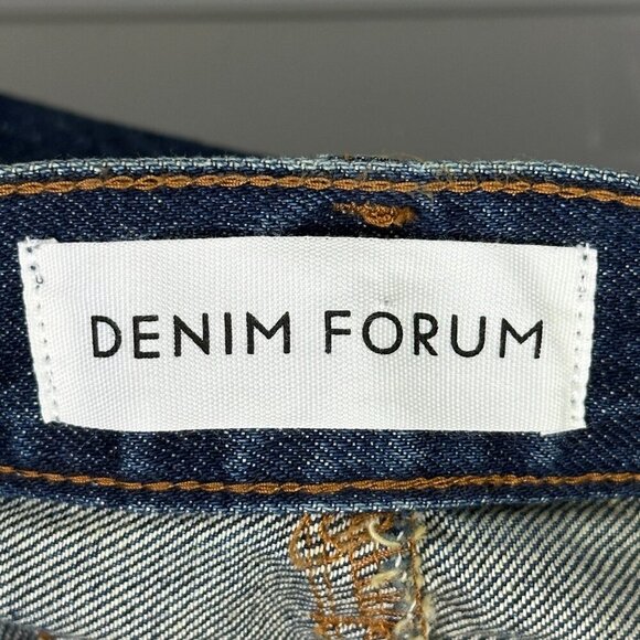 Denim Forum 90s Midi Denim Skirt Be About Dark Bleu Wash - Picture 7 of 15